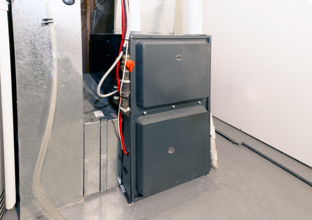 A home high energy efficient electric furnace in a basement