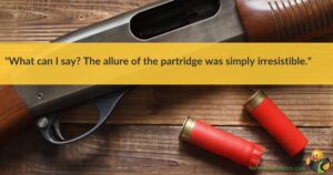 An image of a gun and bullets.  Across the top are the words 