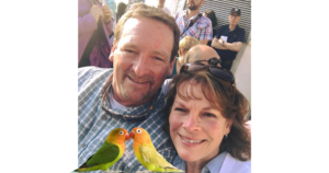 A selfie of a smiling couple
