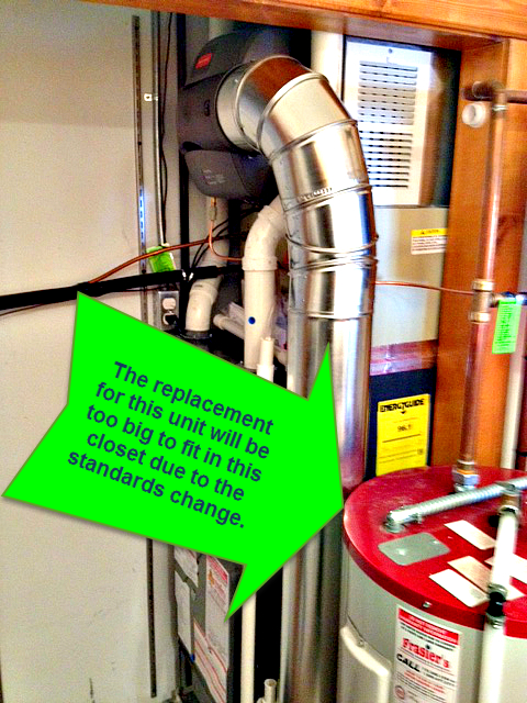 water heater replacement too big