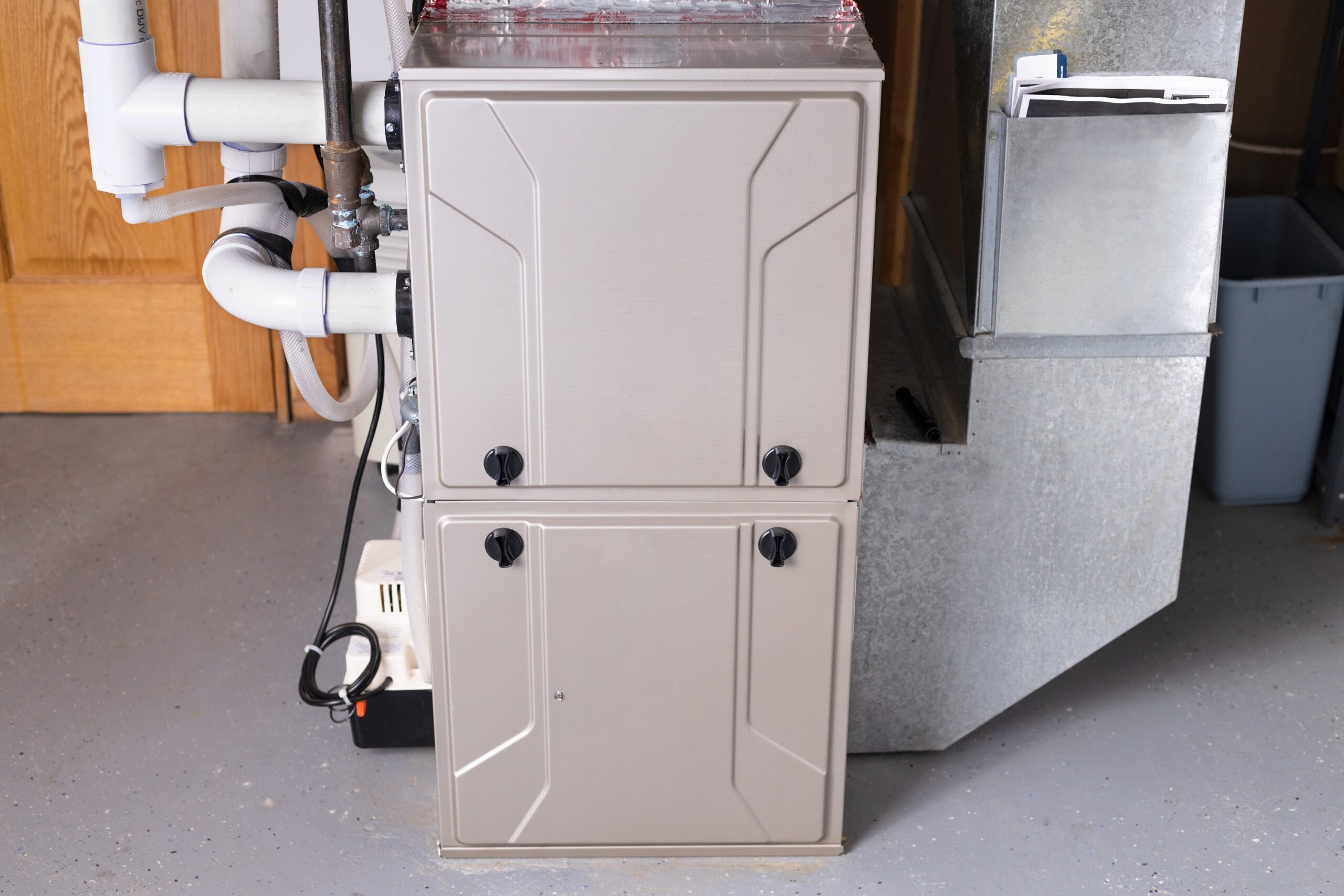 Installed furnace with connected ductwork